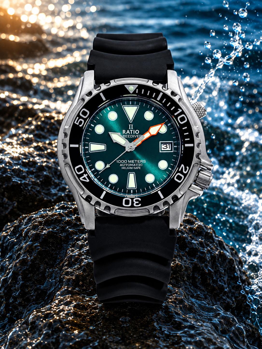 Ratio FreeDiver Helium Safe 1000M Automatic 1066KE20-33VA-GRN Men's Watch