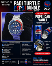 Seiko Prospex SRPE99K1 "PADI Turtle" Automatic Diver – Pepsi Bundle