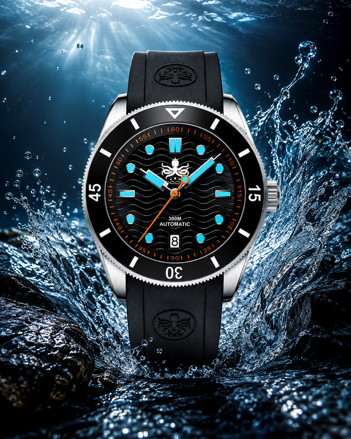 PHOIBOS WAVE MASTER PY010CR 300M Automatic Dive Watch Black