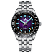 PHOIBOS WAVE MASTER GMT 200M Automatic Diver Watch PY049H Purple