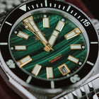PHOIBOS Narwhal PY061A – Natural Green Malachite – 200M Automatic Diver view 3
