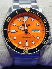SEIKO 5 SPORTS SRPD59K1 AUTOMATIC Orange Dial Diver Style “Orange Is The New Adventure.”