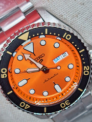 SEIKO 5 SPORTS SRPD59K1 AUTOMATIC Orange Dial Diver Style “Orange Is The New Adventure.”