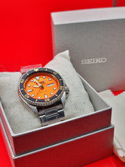 SEIKO 5 SPORTS SRPD59K1 AUTOMATIC Orange Dial Diver Style “Orange Is The New Adventure.”