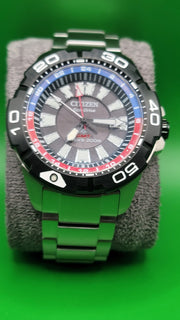 Citizen Promaster Eco-Drive GMT Diver B877-R012835 — commonly nicknamed the “Promaster GMT Pepsi.”
